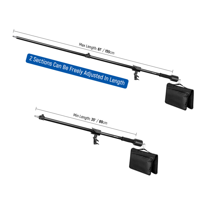 NEEWER 90-160cm Tripod Boom Arm with 2 Sections