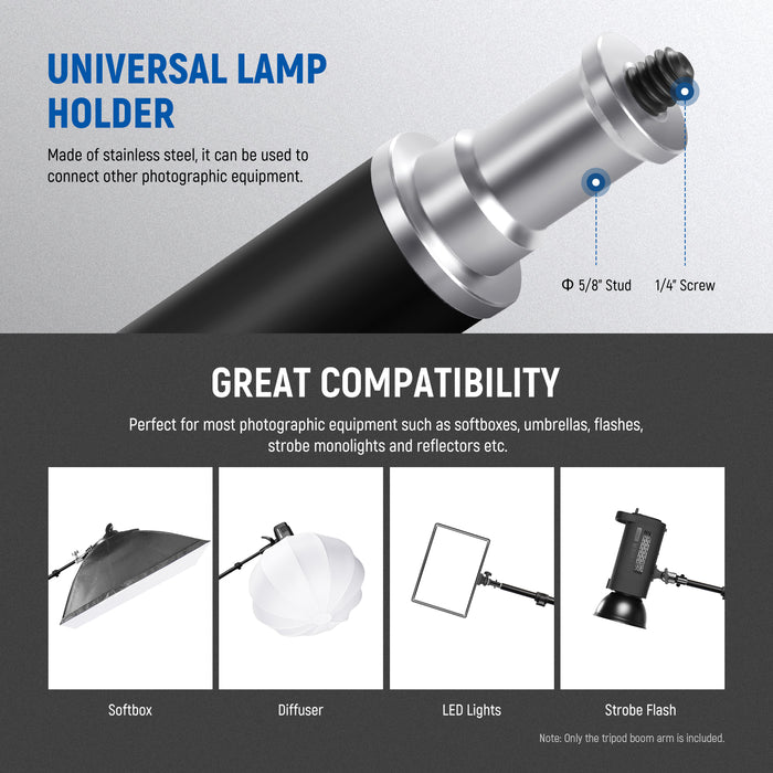 Wide Compatibility of the NEEWER 90-160cm Tripod Boom Arm