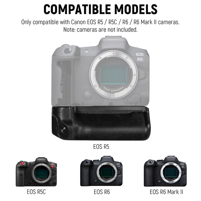 NEEWER BG-R10 Replacement Battery Grip is compatible with Canon EOS R5 R5C R6 R6 Mark II mirrorless cameras