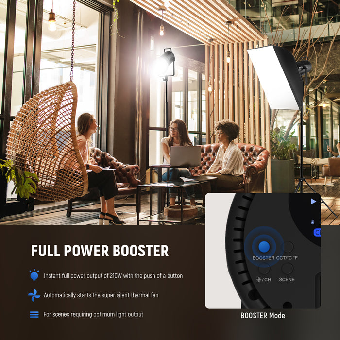 NEEWER CB200B Bi-Color Video Light fearures the BOOSTER mode.