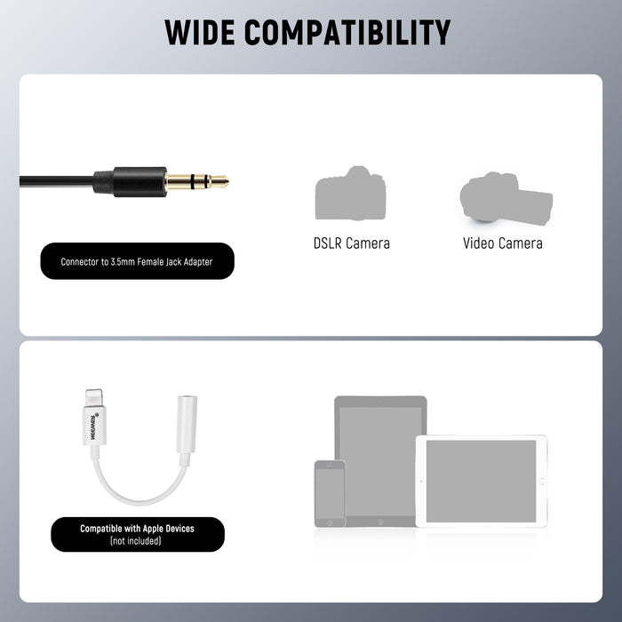 Wide Compatibility of the NEEWER CM5 Wired Lavalier Lapel Microphone