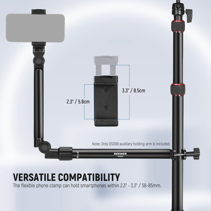 NEEWER DS009 Overhead Camera Mount Arm with Phone Clip