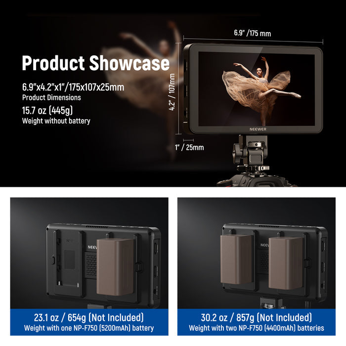 NEEWER F700 LED 7" Camera Touch Screen Monitor
