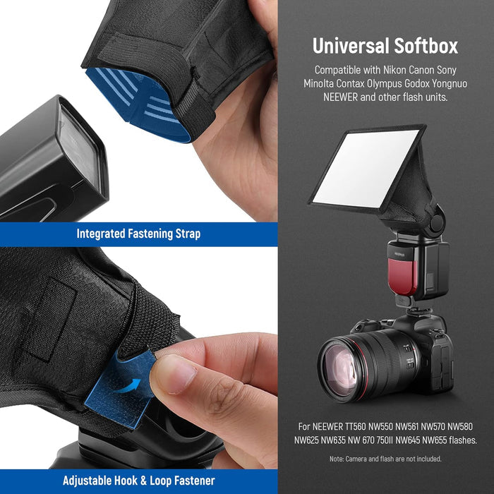 NEEWER NS-1108 Speedlight Softbox is universal.