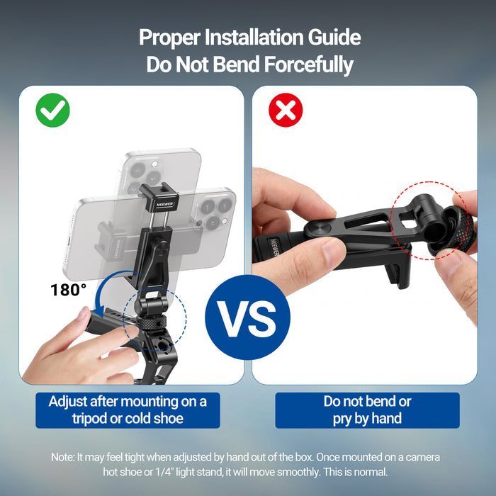 NEEWER GA010 Phone Tripod Mount For DJI RS 2 RSC 2 RS 3 Pro