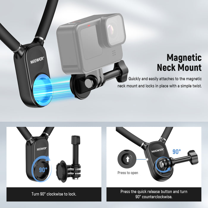 Magnetic Quick Release Flexible Action Neck Mount