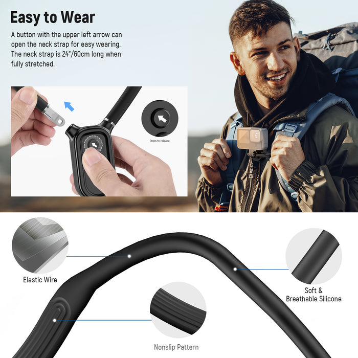 NEEWER GP15 Magnetic Neck Mount Holder is easy to wear.