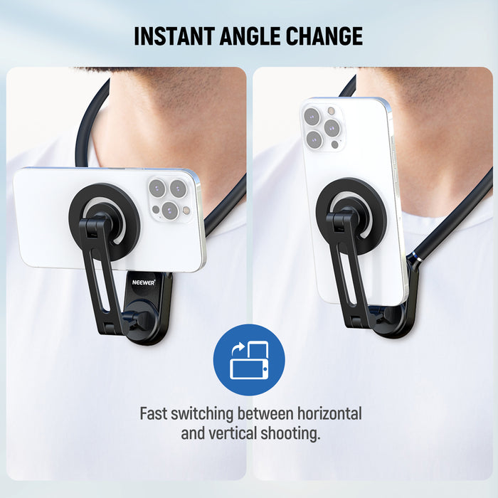 Magnetic quick release neck mount and chest strap