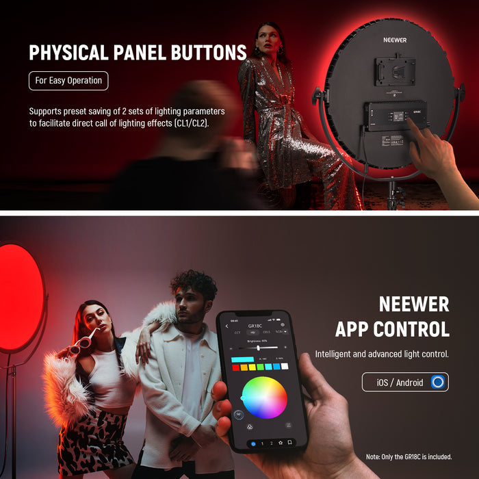 Methods for Controlling NEEWER GR18C Round LED Panel Light