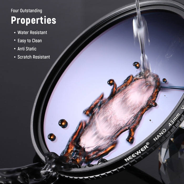 This NEEWER HD ND8–ND128 5 Stops Variable ND Filter is easy to clean.