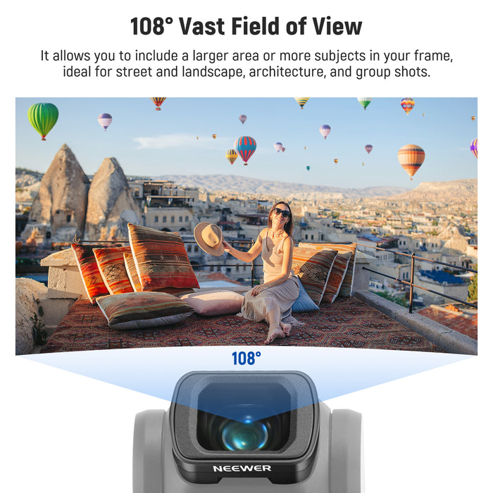 NEEWER LS-45 0.75x Wide Angle Lens for DJI Osmo Pocket 3 / Pocket 4 & Xtra Muse