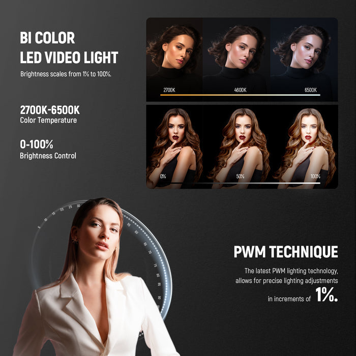 NEEWER MS60B features 2700K-6500K extensively tunable color temperature