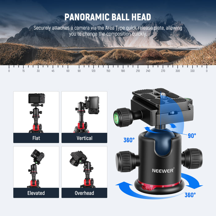 NEEWER N284L+G0 Camera Tripod Monopod allows you to change the composition quickly.