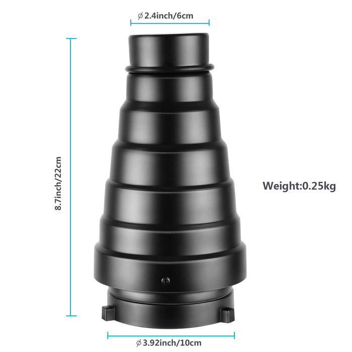 NEEWER NK-NALTP Aluminum Alloy Conical Snoot - 22cm