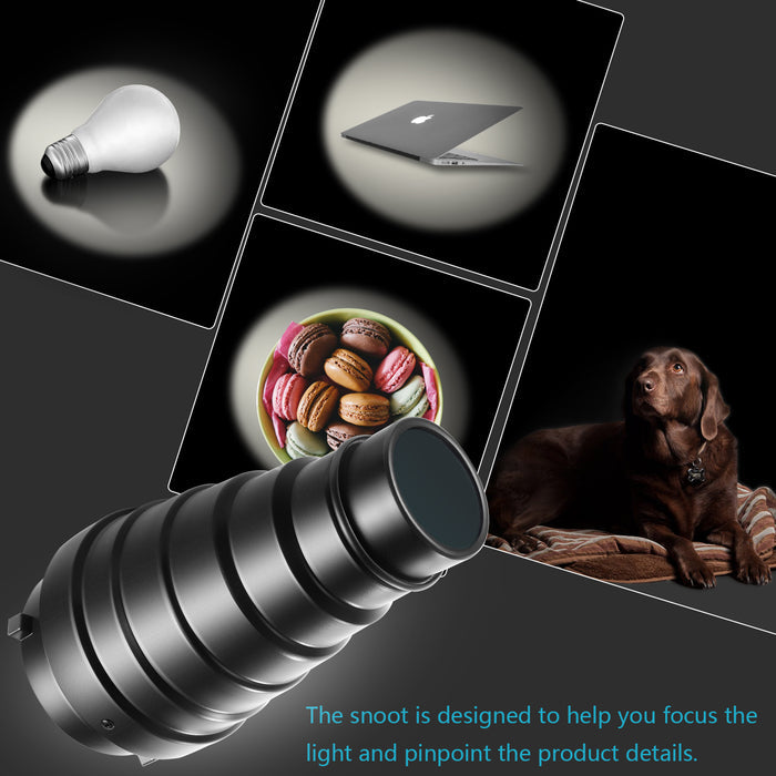 The snoot is designed to help you focus the light.
