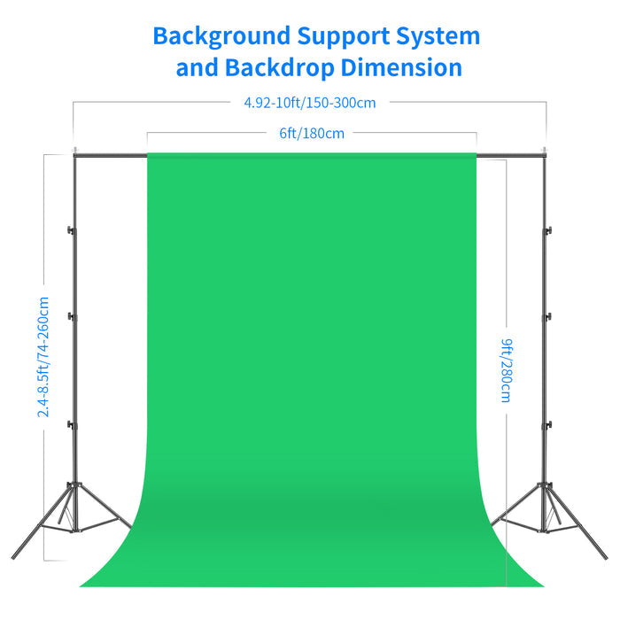 Background Support System and Backdrop Dimension
