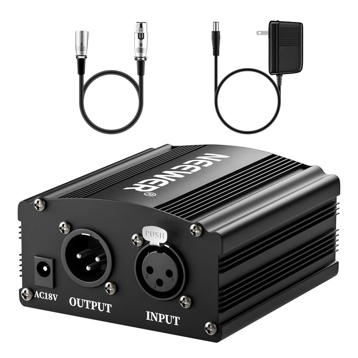 NEEWER NW-100 48V Phantom Power Supply with Adapter