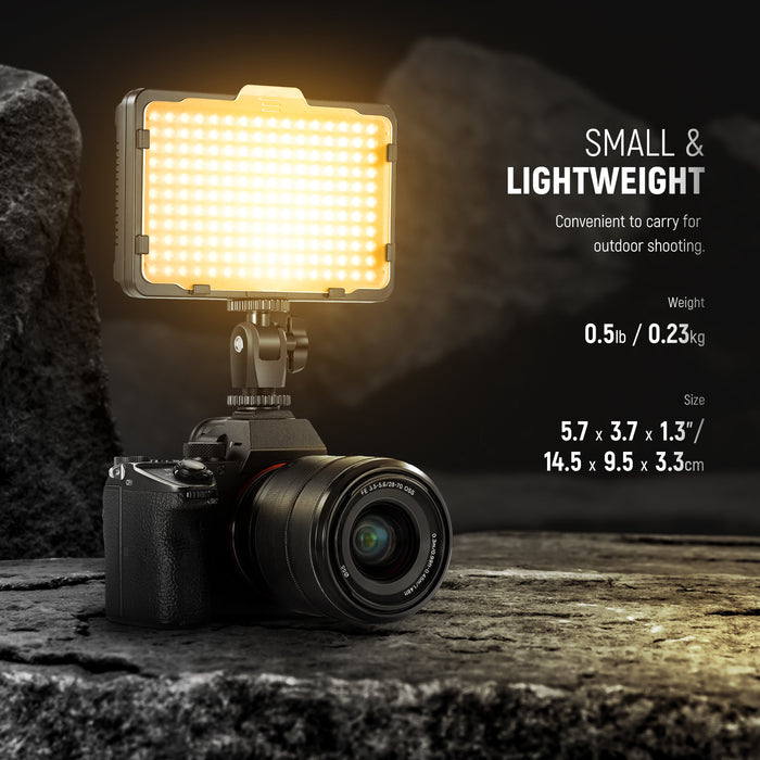Specifications of the NEEWER On Camera Dimmable 176 LED Lighting Panel