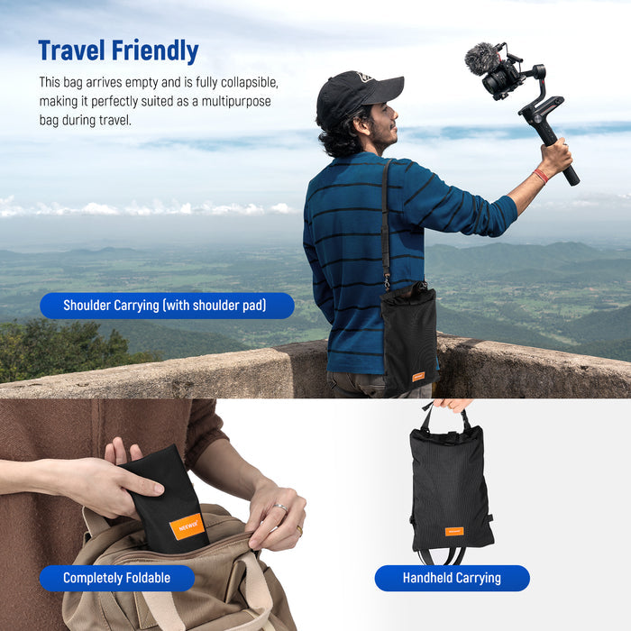 NEEWER SB-BL5 Sandbag for Photography comes empty and is completely foldable.