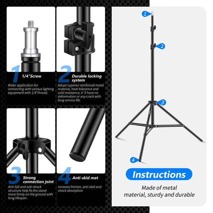 NEEWER ST-190 190cm Portable Light Stand is sturdy and durable.