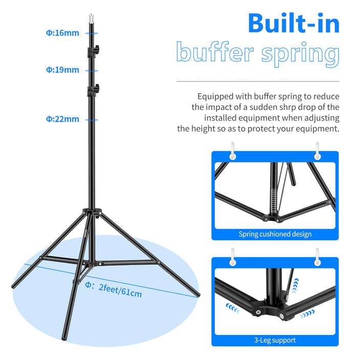 NEEWER ST-190 Outdoor Light Stand is equipped with a buffer spring.