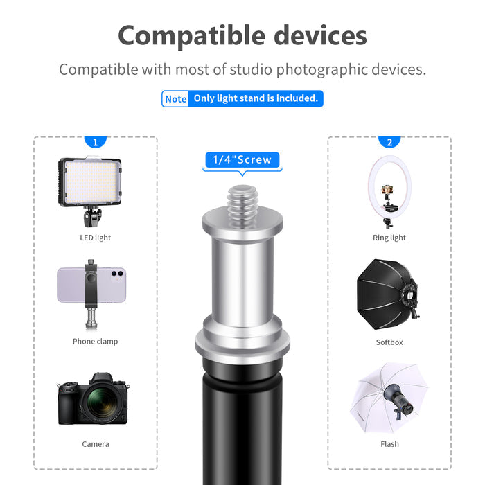 NEEWER ST-190 Outdoor Light Stand is compatible with most of studio photographic devices.