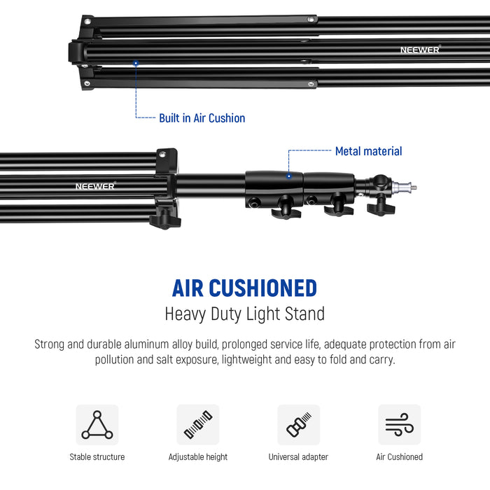 NEEWER ST-260AC Heavy Duty Light Stand is made of aluminum alloy.