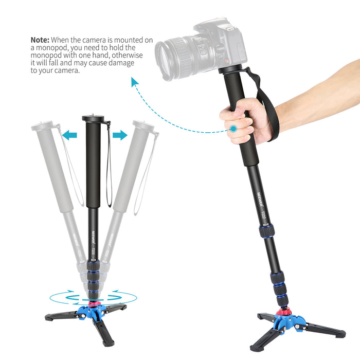 Holding the monopod with one hand