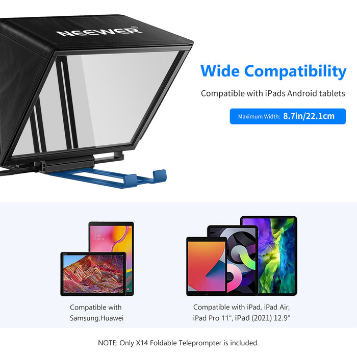 Wide Compatibility of the NEEWER X14 Speech Teleprompter