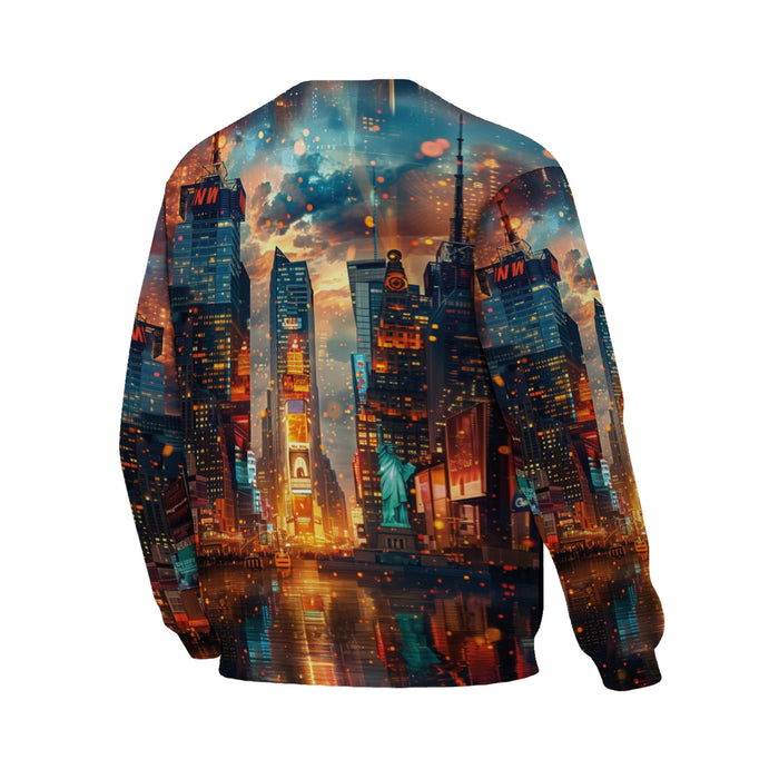 New York City Landmark Print Crewneck Sweatshirt