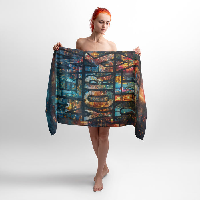 New York City Skyline Art Multi-Purpose Terry Cotton Towel