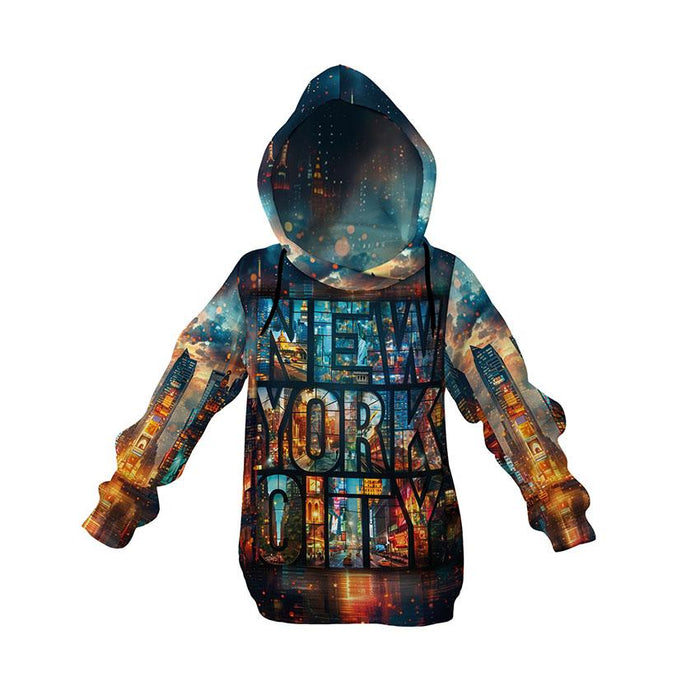 New York City Streetwear Graphic Kids Fleece Hoodie