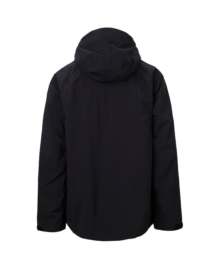 studio image of strafe outerwear 2023 nomad 3l shell jacket in black color