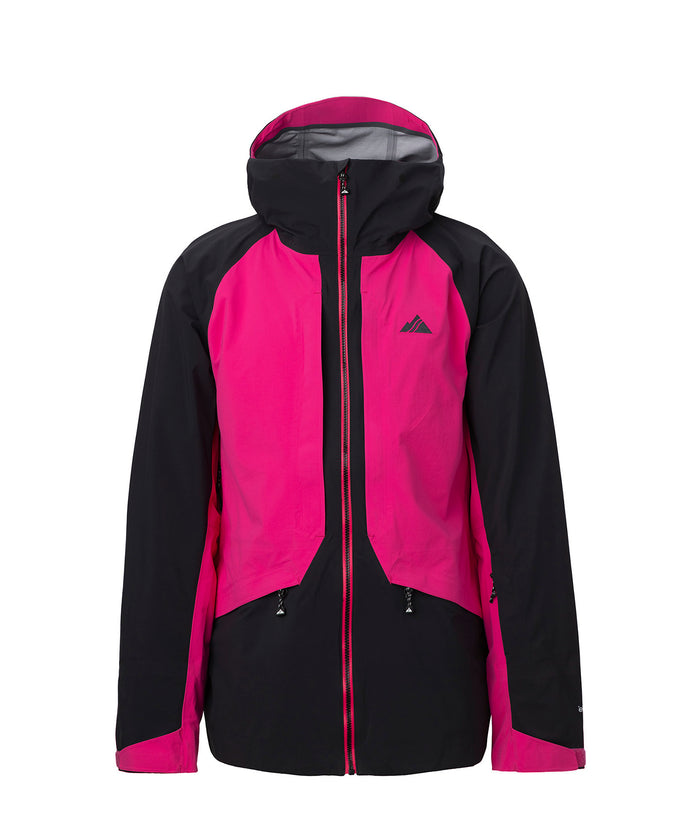 studio image of strafe outerwear 2023 nomad 3l shell jacket in fuchsia color