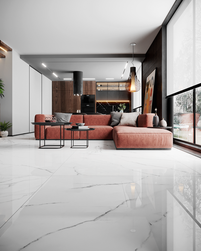 Olimpo 48x48 Polished Marble Look Porcelain Tile