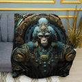Ornate Jewelry Monkey Art Print Plush Fleece Throw Blanket
