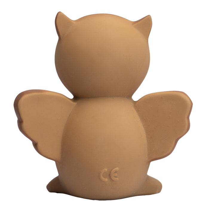 Owl Natural Rubber Teether, Rattle & Bath Toy