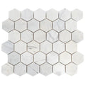Palia White Dolomite - Mesh Mosaic Tile Collection in 2" Hexagon Pattern - Polished