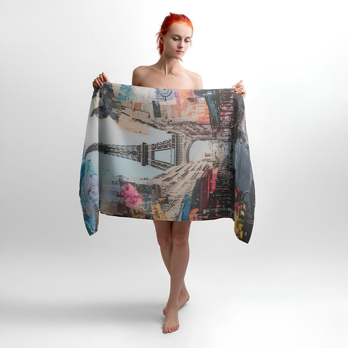 Paris Dream Print - Soft Cotton Terry Bath & Beach Towel