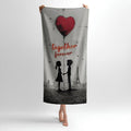 Paris Together Forever Print - Soft Cotton Terry Bath & Beach Towel