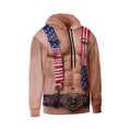 Patriotic American Suspenders Graphic Print Men's Fleece Hoodie