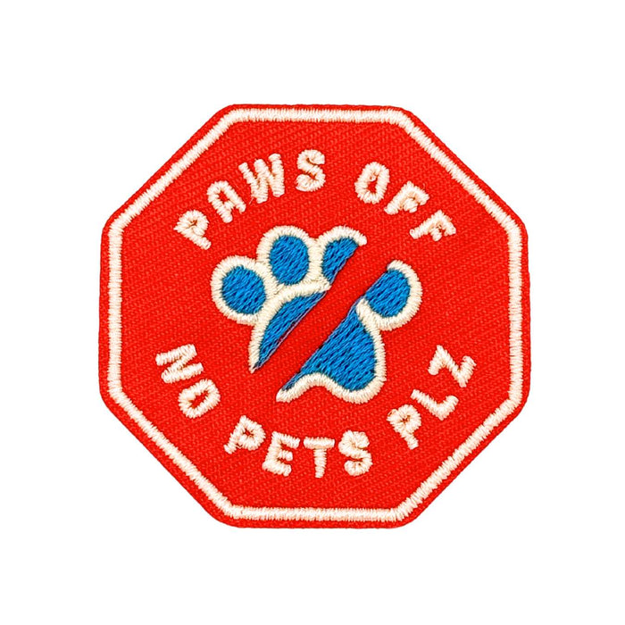 Paws Off, No Pets Plz | Velcro or Iron-On Patches For Pets