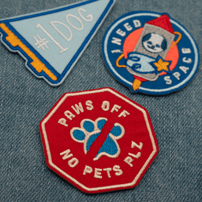 Paws Off, No Pets Plz | Velcro or Iron-On Patches For Pets