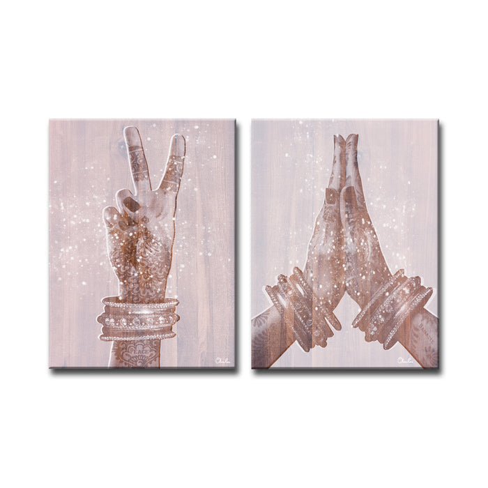 'Peace and Namaste' Inspirational 2-PC Canvas Art Set
