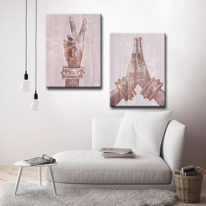 'Peace and Namaste' Inspirational 2-PC Canvas Art Set