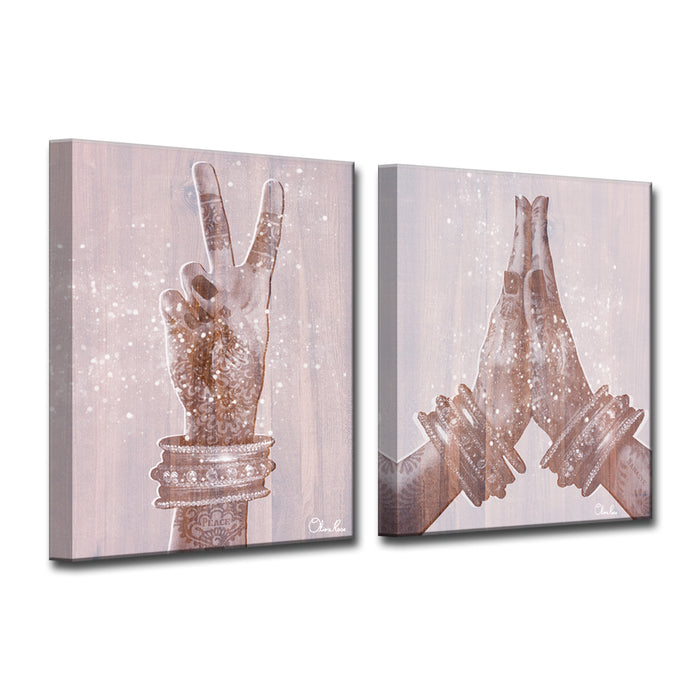 'Peace and Namaste' Inspirational 2-PC Canvas Art Set