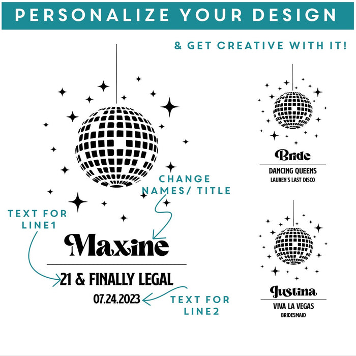 Personalized Disco Ball Tumbler with Lid and Straw, Design: B4