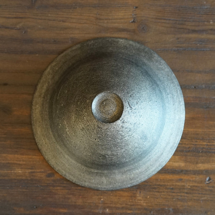 Pewter Coated Rimmed Dessert Bowl #K03L