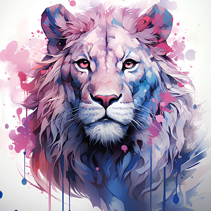 Pink Lion Art Print Plush Fleece Throw Blanket