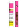 Straight-on front and side view of the bright pink "Pink Pennifer Disposable Vape" showing bold yellow "JAYS PENNIFER" text and a clear mouthpiece.